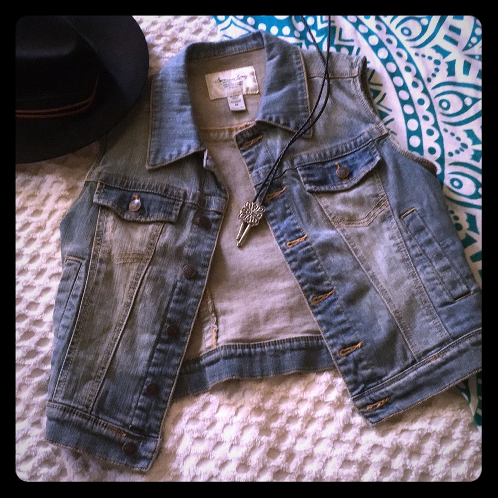 American rag denim vest